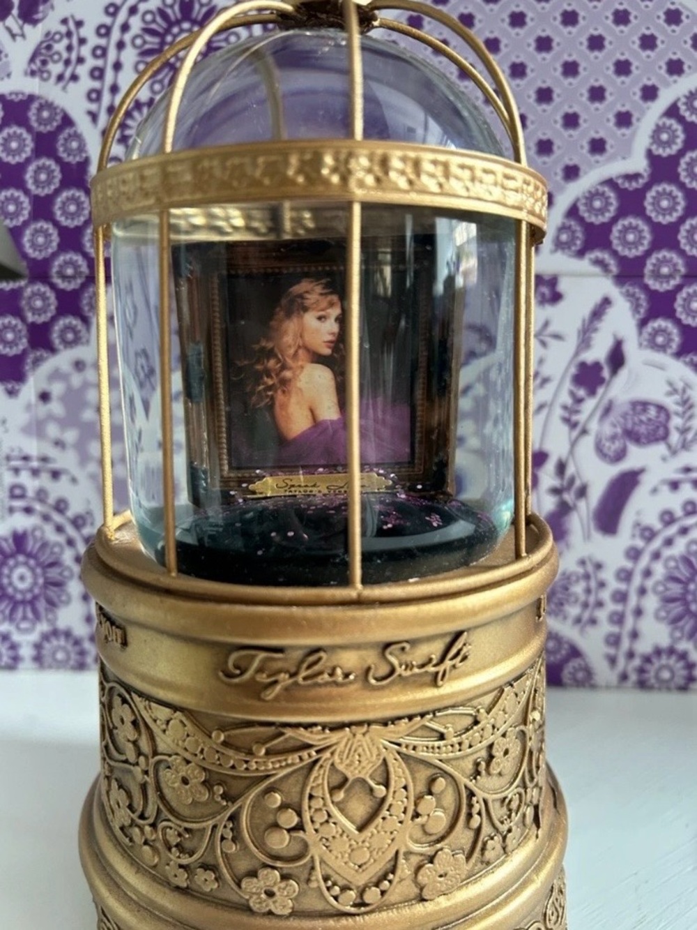 Taylor Swift Gold and Purple Decorative Music Snow Globe